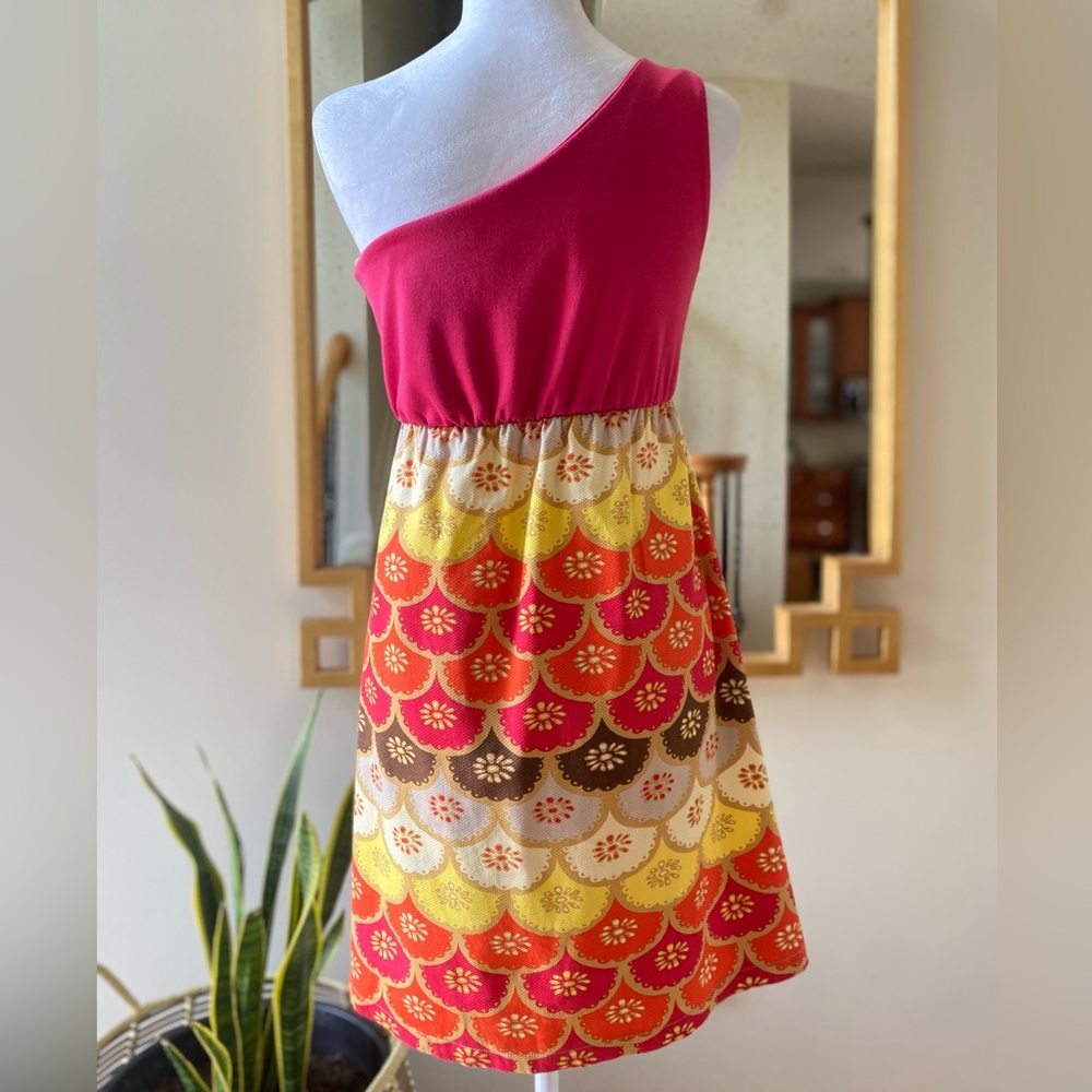 Judith March medium one shoulder Mod 60s inspired mini dress - Picture 4 of 14